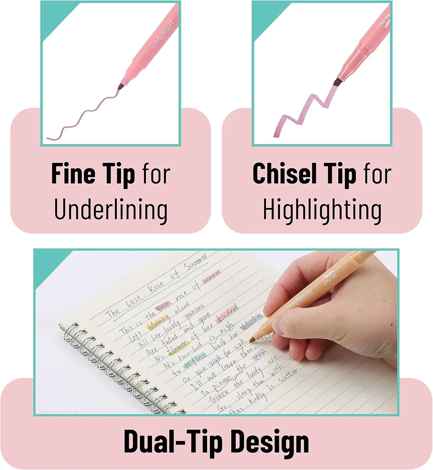 - Dual Tip Highlighters, Morandi Colors, 16 Pack, Fine & Chisel Tip, Highlighters Pastel, Pastel Highlighter Markers, Pastel Highlighter, Highlighter Set, Planner Highlighters