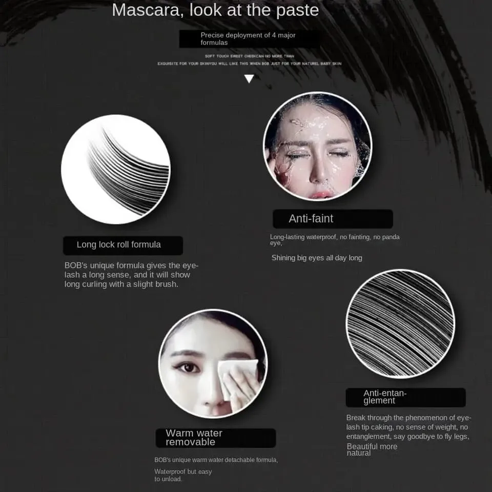 3D Mascara Lengthening Black Lash Eyelash Extension Eye Lashes Brush Beauty Makeup Long-wearing Gold Color Mascara