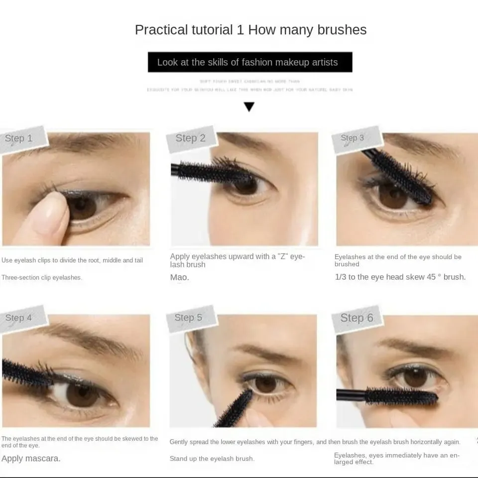 3D Mascara Lengthening Black Lash Eyelash Extension Eye Lashes Brush Beauty Makeup Long-wearing Gold Color Mascara