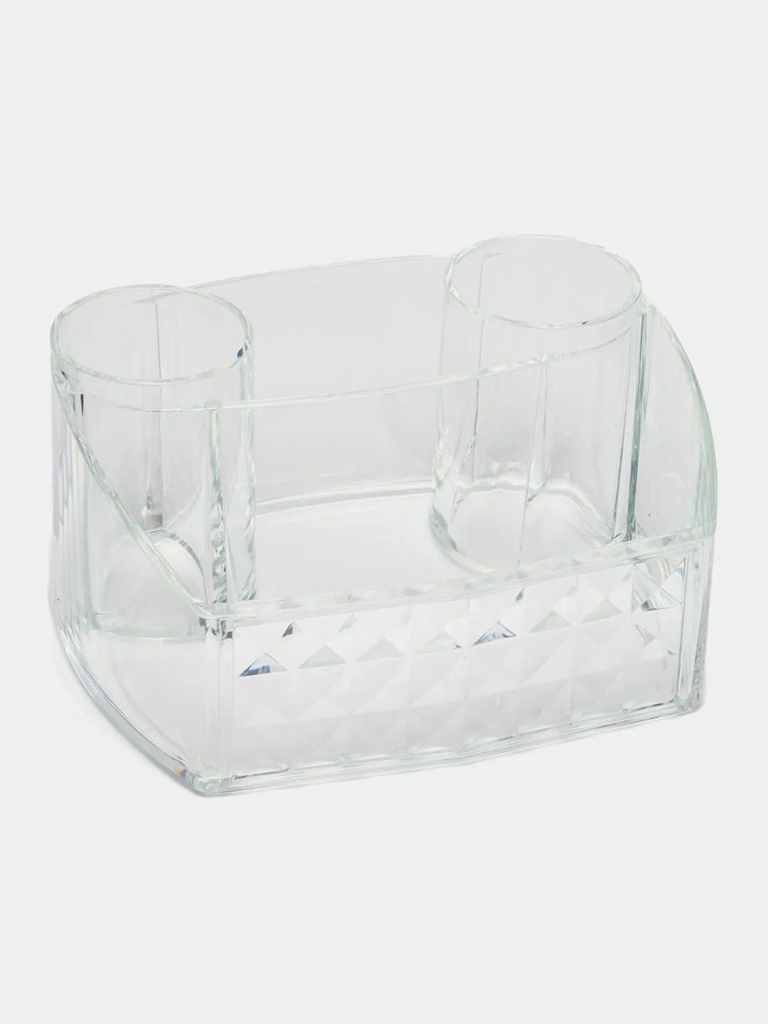 4 Compartment Acrylic Diamond Cosmetic Organizer