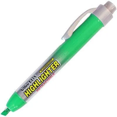Artline Clix Highlighter Retractable Chisel 4Mm Green