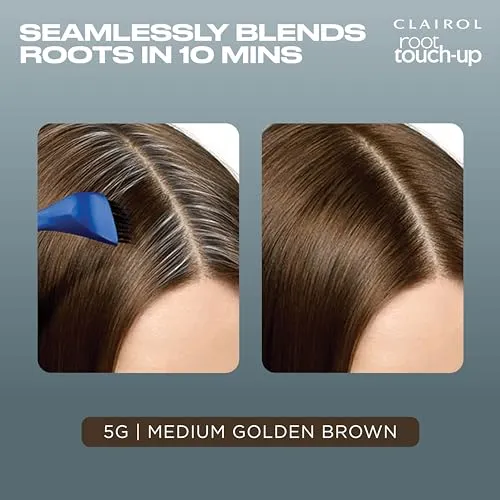 Clairol Root Touch-Up by Nice'n Easy Permanent Hair Dye, 5G Medium Golden Brown Hair Color, Pack of 2
