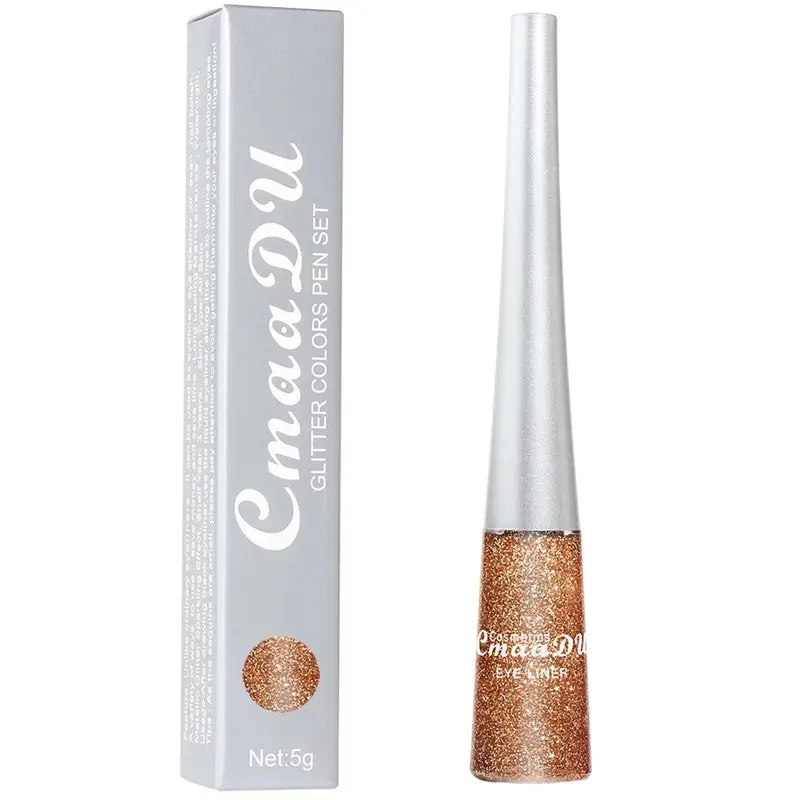 Cmaadu 1PC Liquid Shiny Eye Liners Pigment Silver Green Gold Glitter Professional Waterproof Eyeliners Beauty Cosmetics Women Makeup