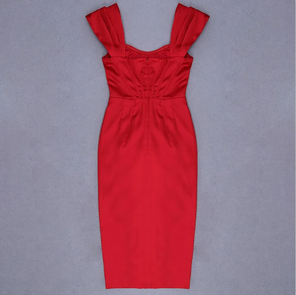 DressBetty - Runway Fashion Sexy Off-Shoulder Split Red Corset Dress