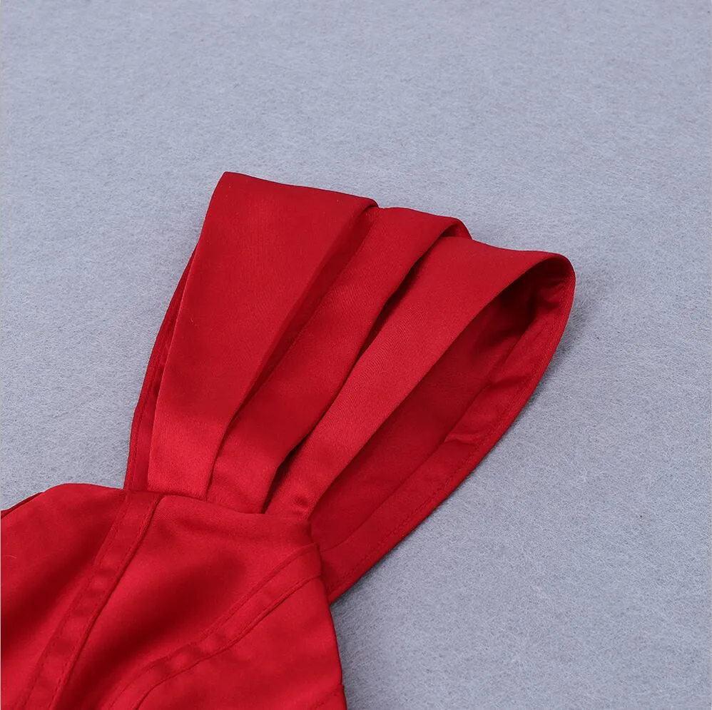 DressBetty - Runway Fashion Sexy Off-Shoulder Split Red Corset Dress