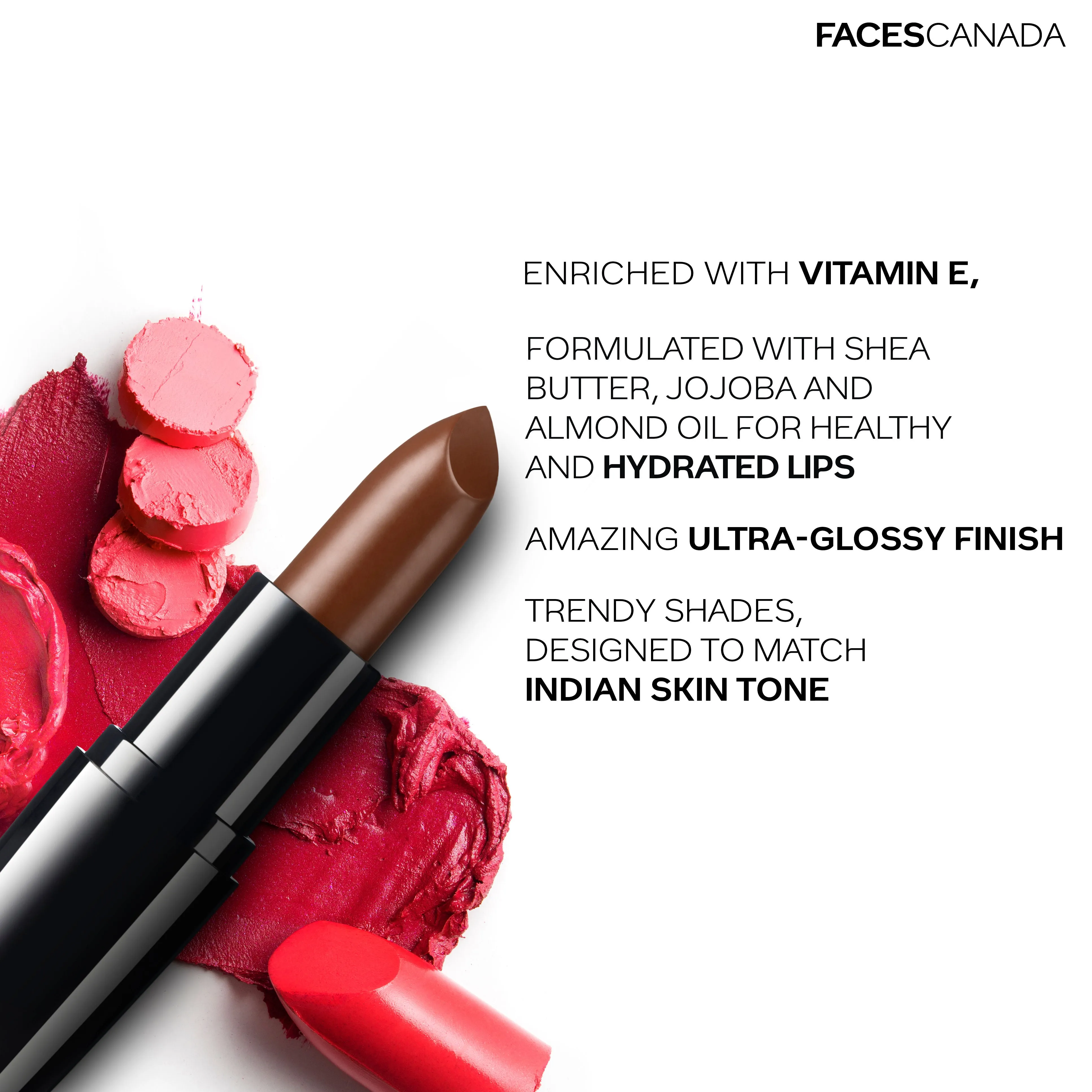 Faces Canada Weightless Creme Lipstick |Jojoba and Almond Oil enriched | Highly pigmented | Smooth One Stroke Color | Natural Brown 4g