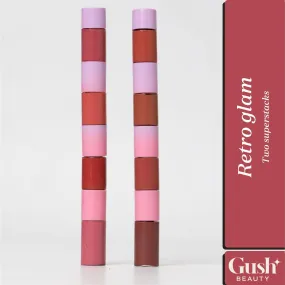 Gush Beauty Retro Glam Lip Kit - BROWN AND LOVELY / BROWN AND LOVELY | 8.4 ml each