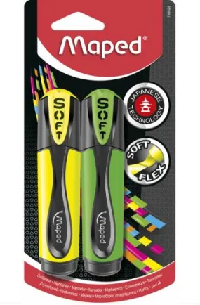 Maped Highlighter Soft Yellow Asst Color Blister Pack