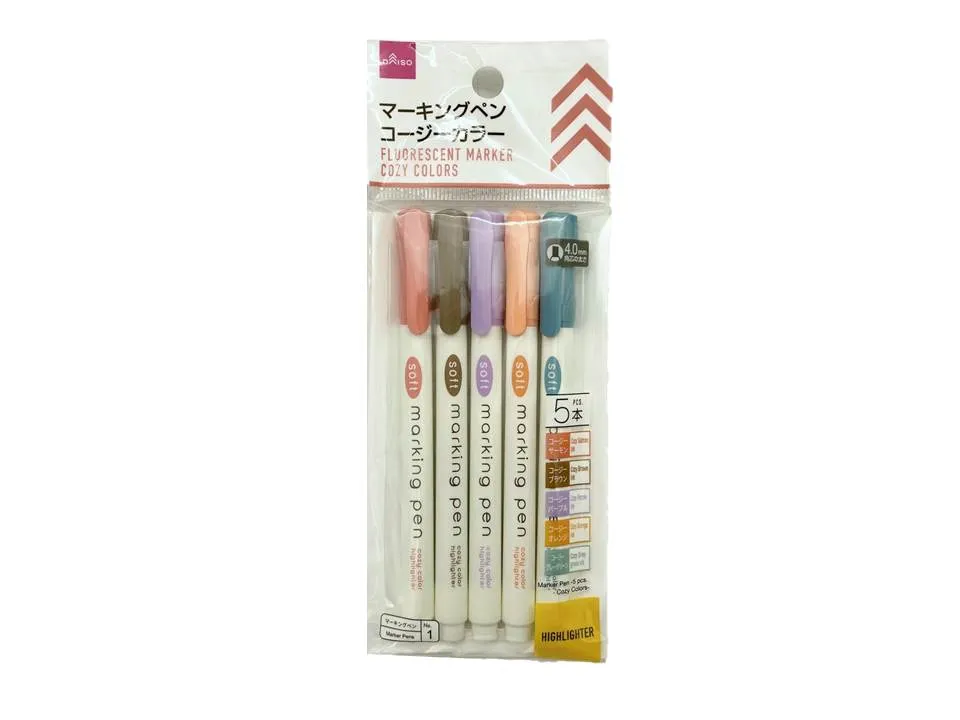 Marker Pen -5 pcs. - Cozy Colors -