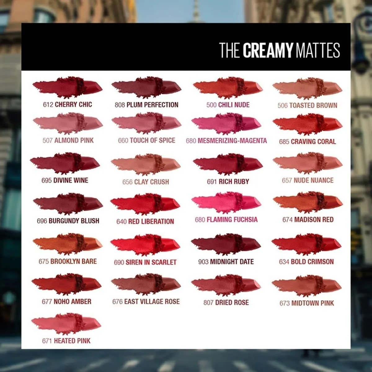 Maybelline New York Matte Lipstick, Intense Colour, Moisturised Lips, Color Sensational Creamy Matte, 640 Red Liberation, 3.9g