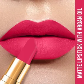 NY Bae Argan Oil Infused Matte Lipstick Runway Range - Play Up 14 (4.5 g) | Pink | Creamy Matte Finish | Enriched with Argan Oil | Rich Colour Payoff | Full Coverage | Long lasting | Smudgeproof | Weightless | Cruelty Free