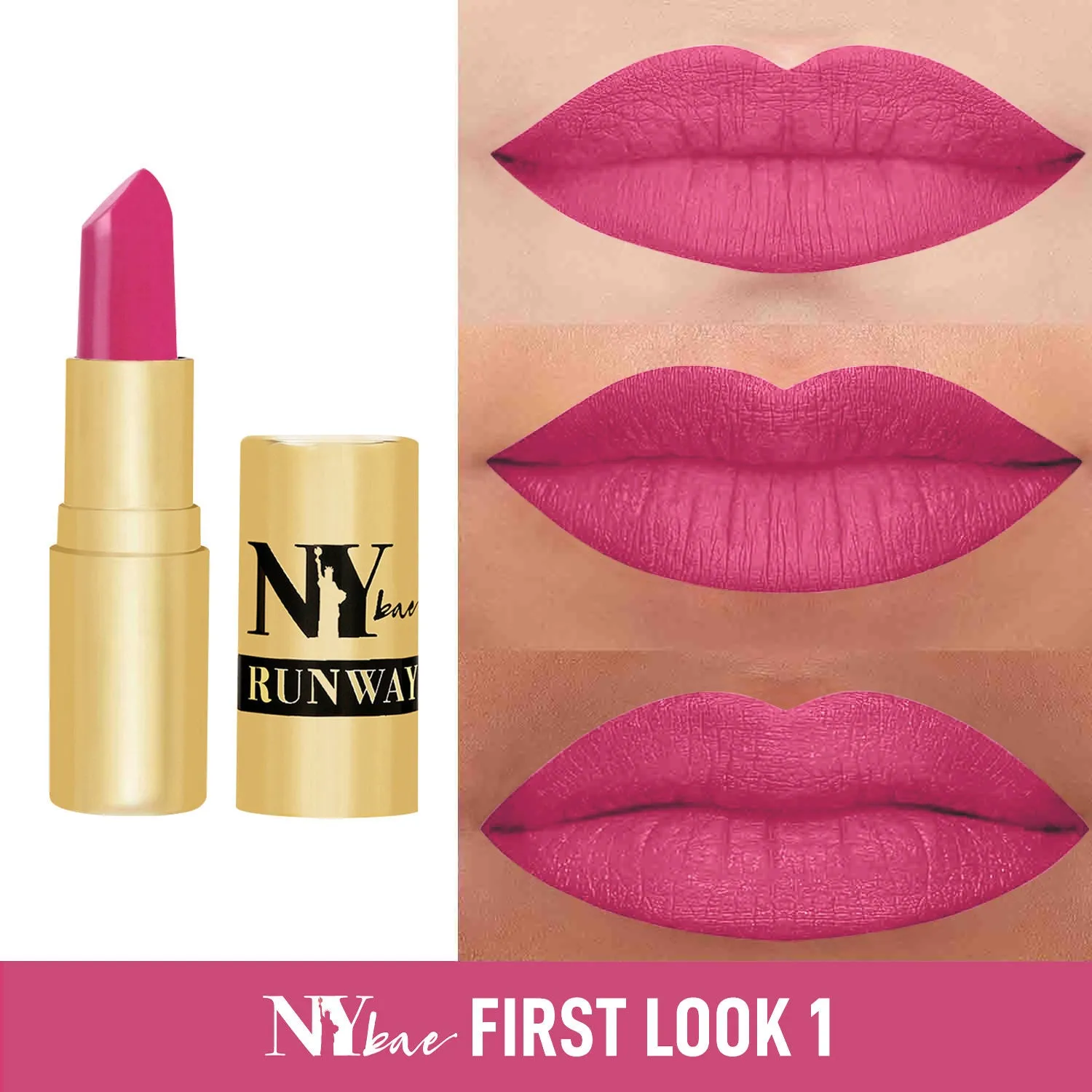 NY Bae Runway Matte Lipstick | Infused With Argan Oil | Pink | Moisturising | Long Lasting | Light weight- First Look 1 (4.5 g)