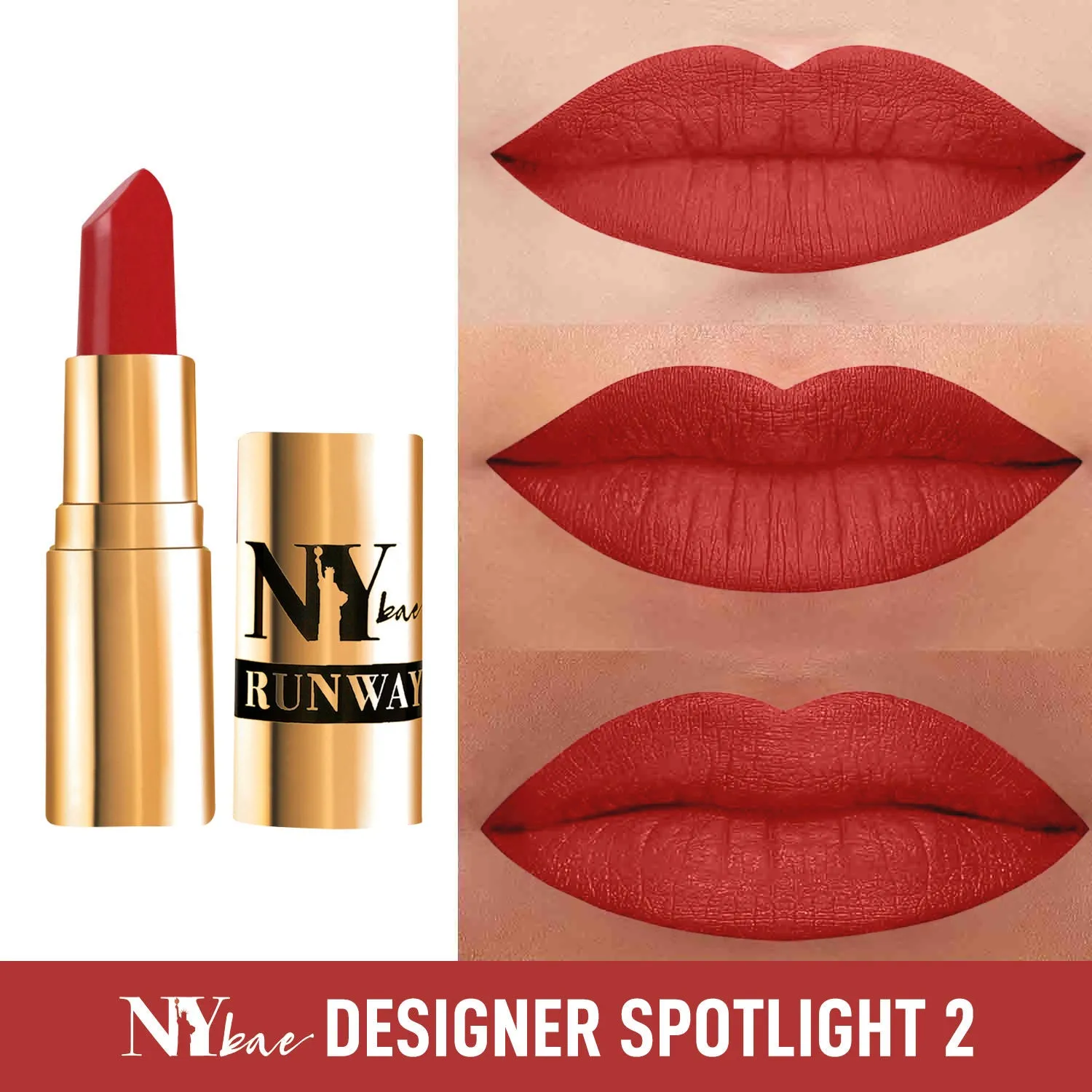 NY Bae Runway Matte Lipstick | Infused With Argan Oil | Red | Moisturising | Long Lasting | Light weight- Designer Spotlight 2 (4.5 g)