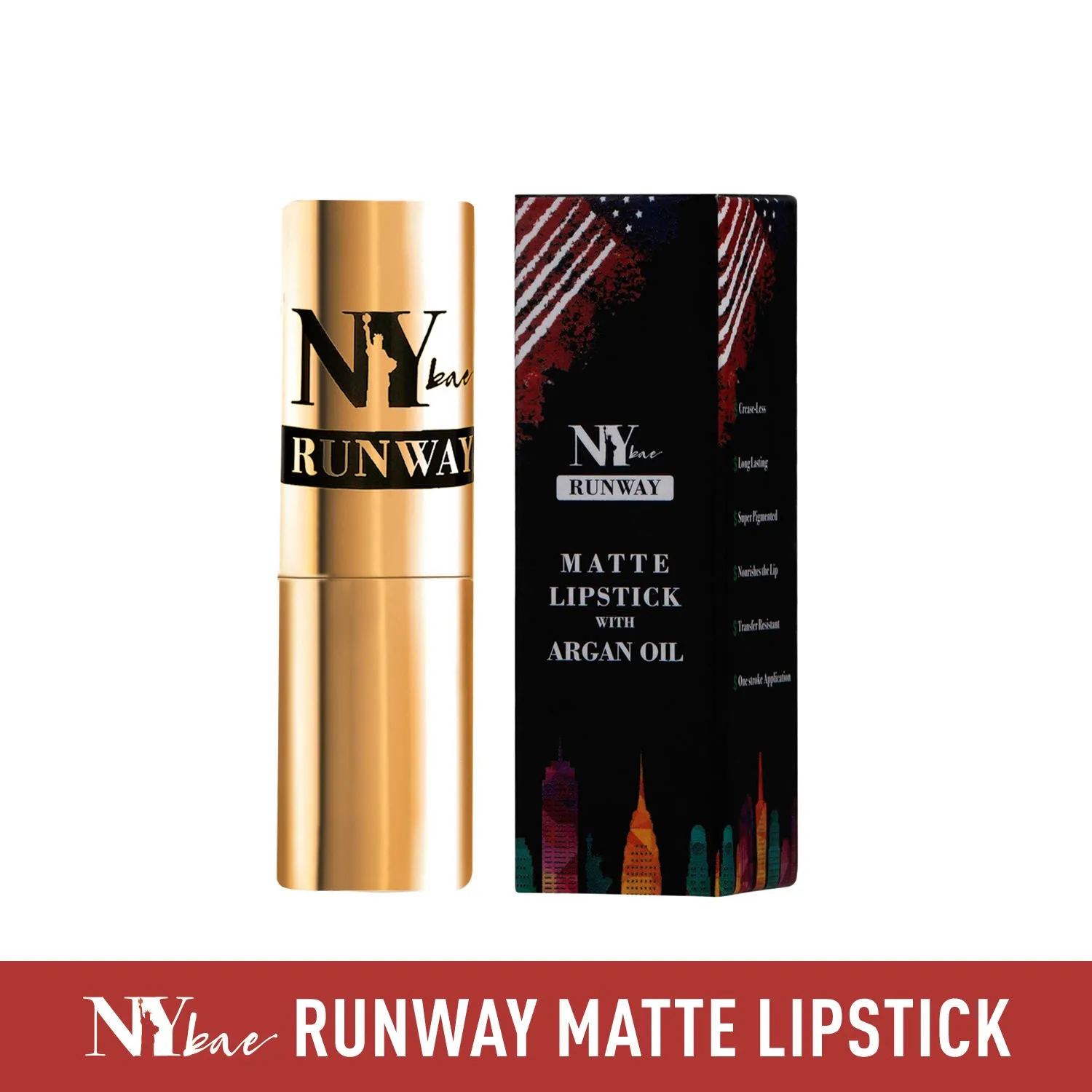NY Bae Runway Matte Lipstick | Infused With Argan Oil | Red | Moisturising | Long Lasting | Light weight- Designer Spotlight 2 (4.5 g)