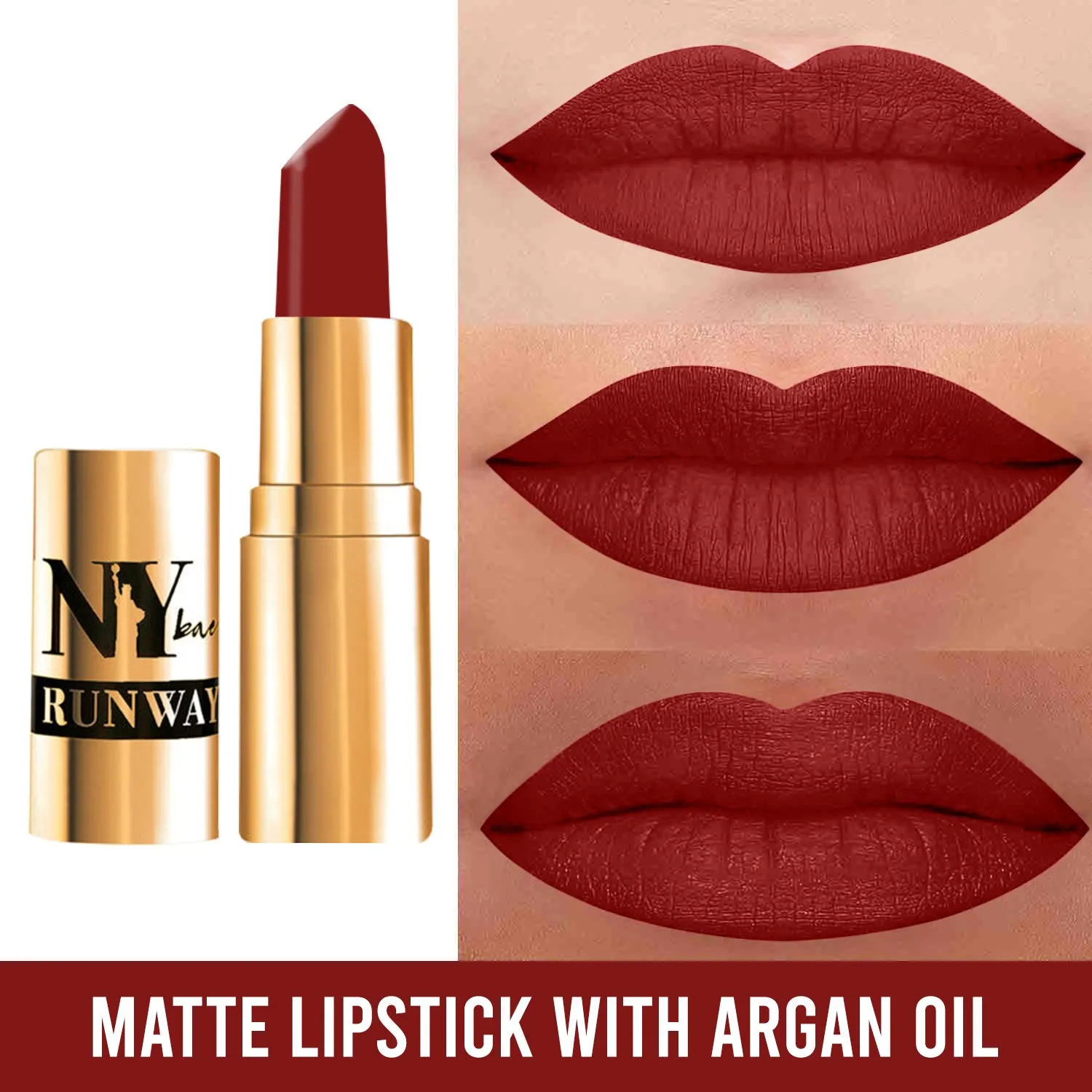 NY Bae Runway Matte Lipstick | Infused With Argan Oil | Red | Moisturising | Long Lasting | Light weight- Showstopper 5 (4.5 g)
