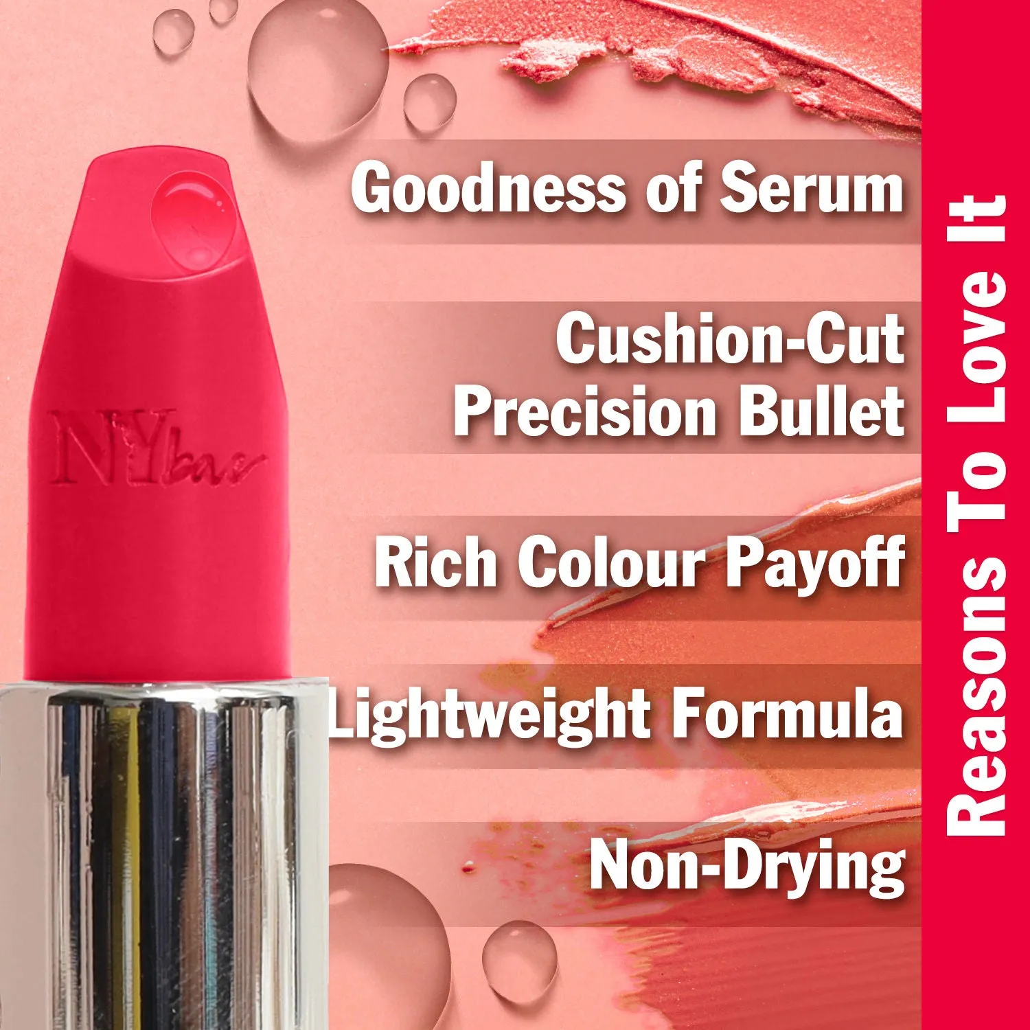 NY Bae Runway Serum Lipstick - Red Rush 12 (4.8 g) | Red | Highly Pigmented | Vitamin E & Fruit Oils | Lightweight | Non-Drying