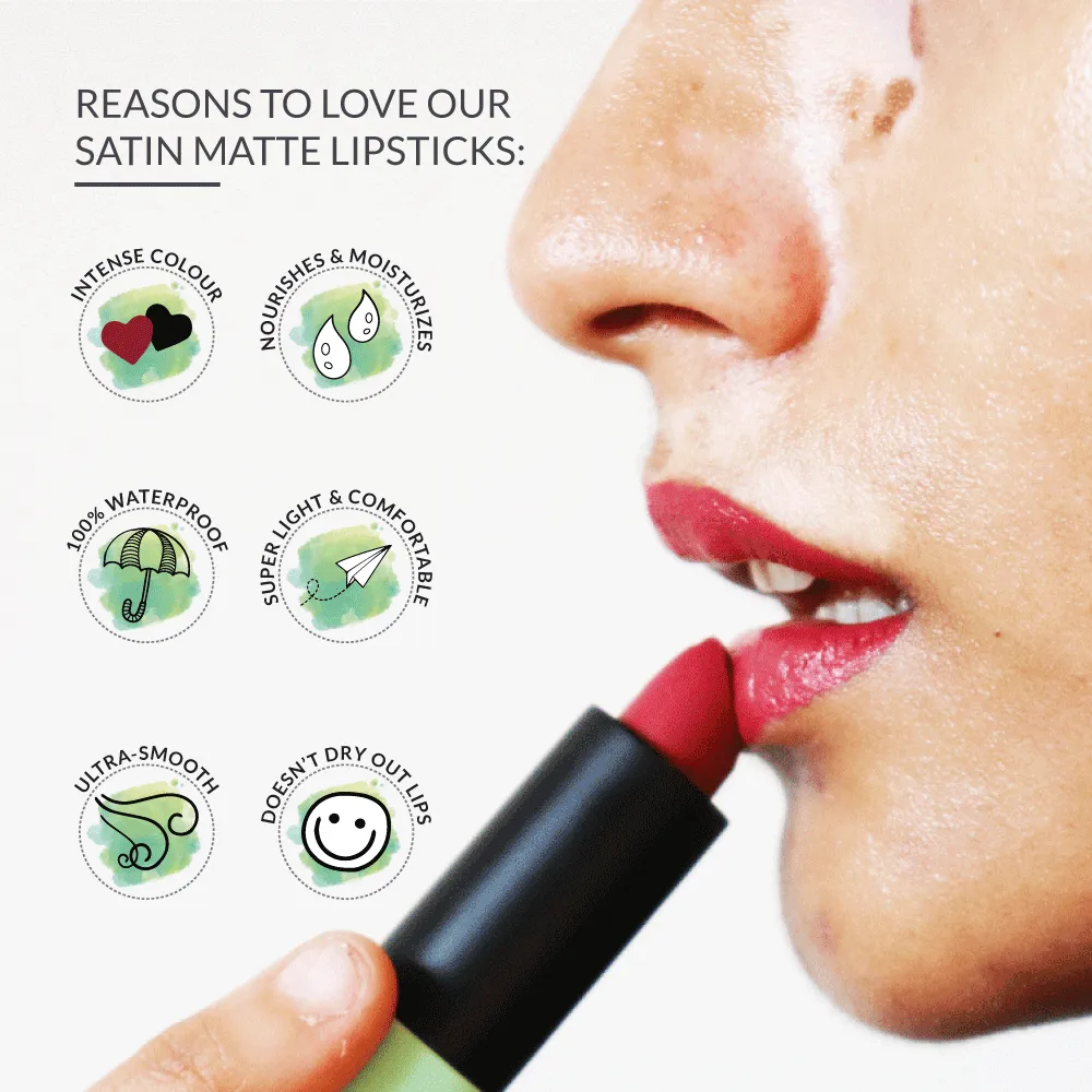 Satin Matte Lipstick Fuchsia Explorer 01 | ULTRA LIGHT & COMFORTABLE | ENRICHED WITH PLANT OILS