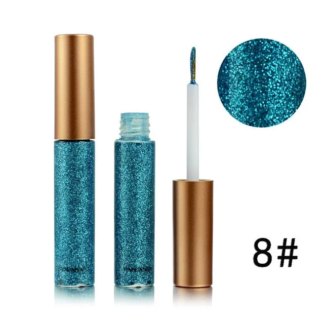 Shimmer Glitter Eyes Liner  Easy to Wear Waterproof Pigment Glitter Makeup