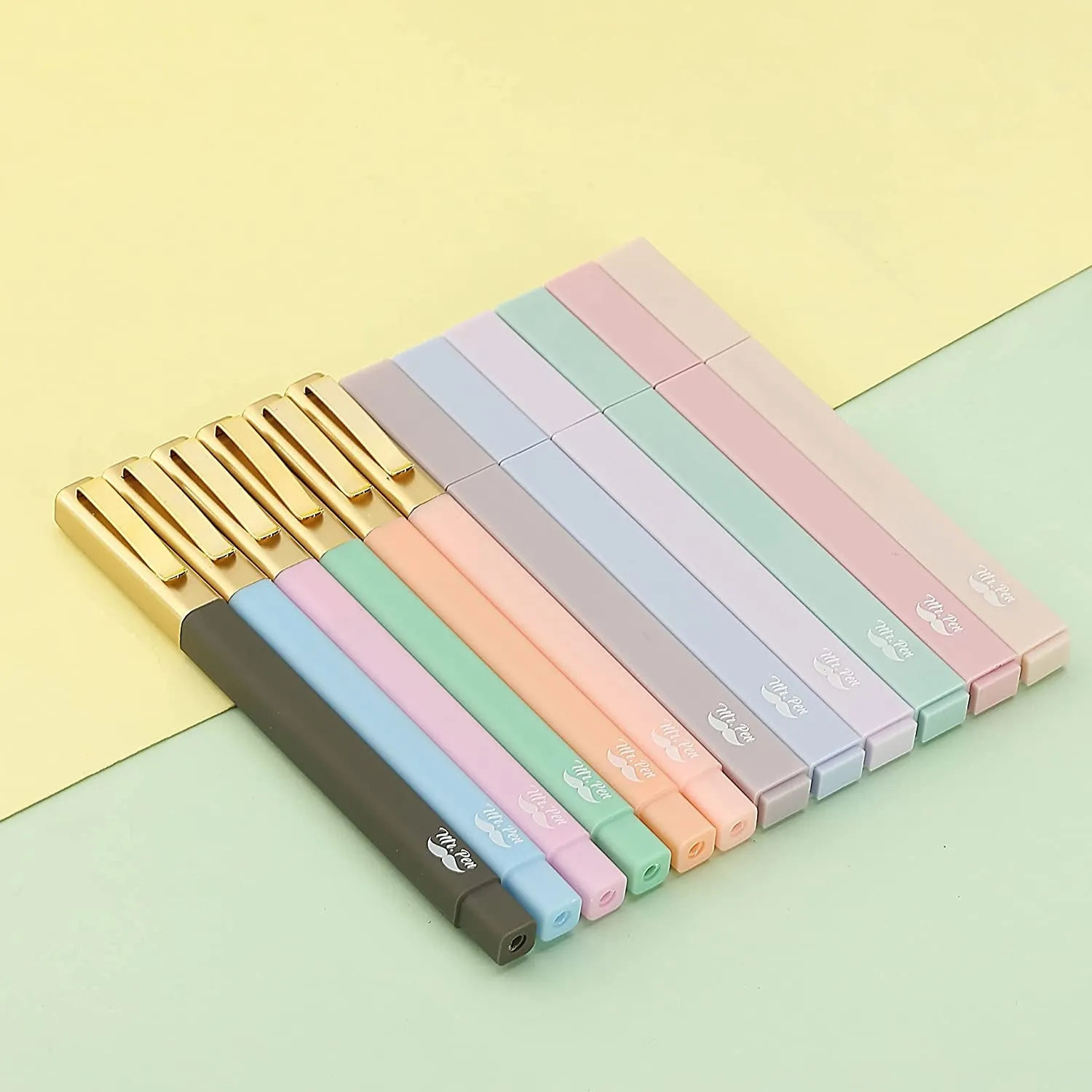 ZASTION - Aesthetic Highlighters and Pens No Bleed, 12 Pack, Pastel Color, Black Ink, No Bleed Highlighters for Bibles