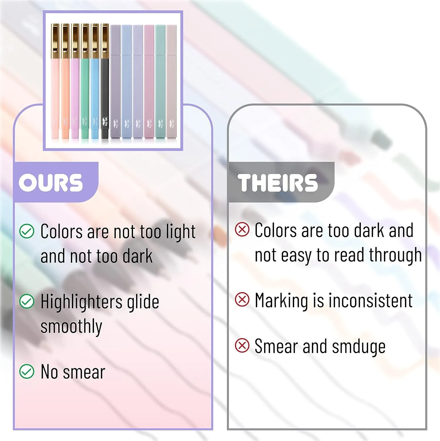 ZASTION - Aesthetic Highlighters and Pens No Bleed, 12 Pack, Pastel Color, Black Ink, No Bleed Highlighters for Bibles