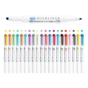 Zebra Mildliner Double Ended Highlighters Fine Bold 25 Colors